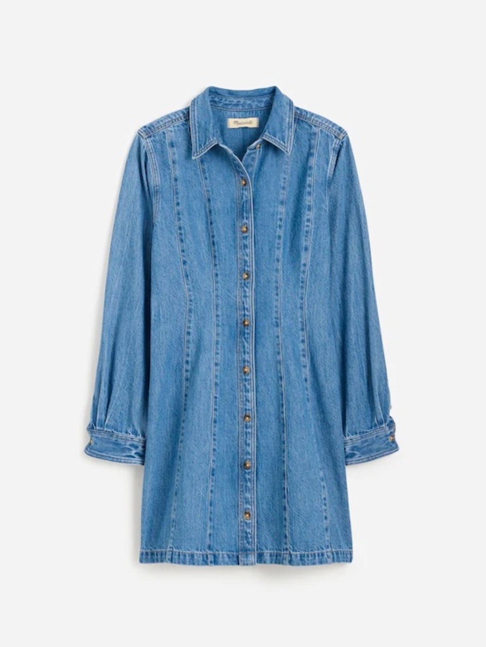 NWT Madewell Seamed Mini Dress in Ramey Wash: Airy Denim Edition Women's 2 - Picture 3 of 14